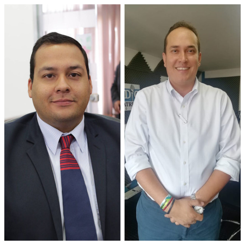 Simón Ramírez, presidente del Concejo de Manizales, y Andrés Fernando Chaparro, diputado de la Asamblea de Caldas.