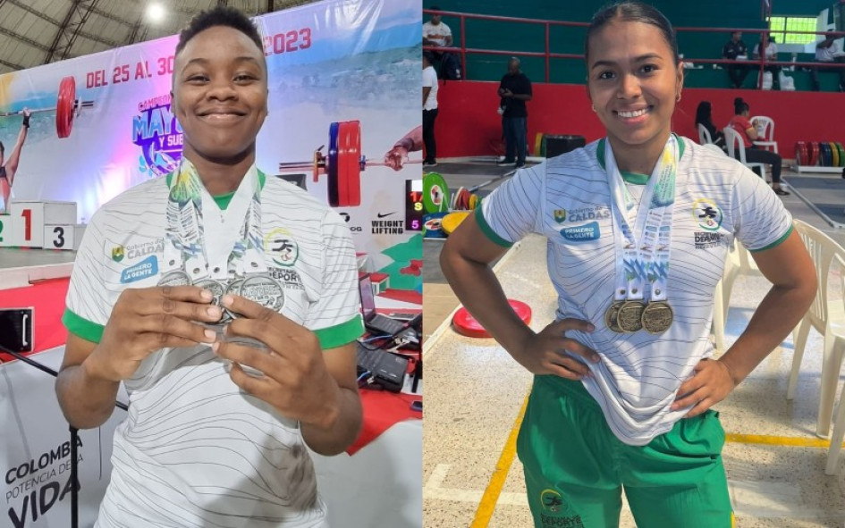 Duvaney Sinisterra y Rohelis Galvis fueron los medallistas de Caldas este jueves.