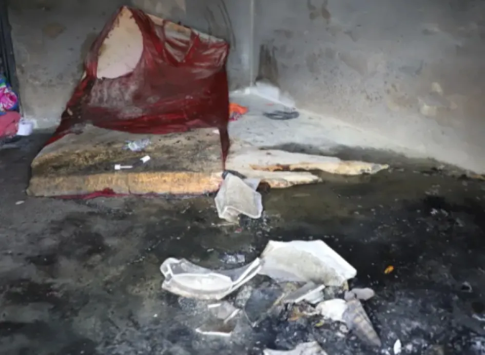 Así quedó la celda en la que permanecían los internos tras la conflagración. 