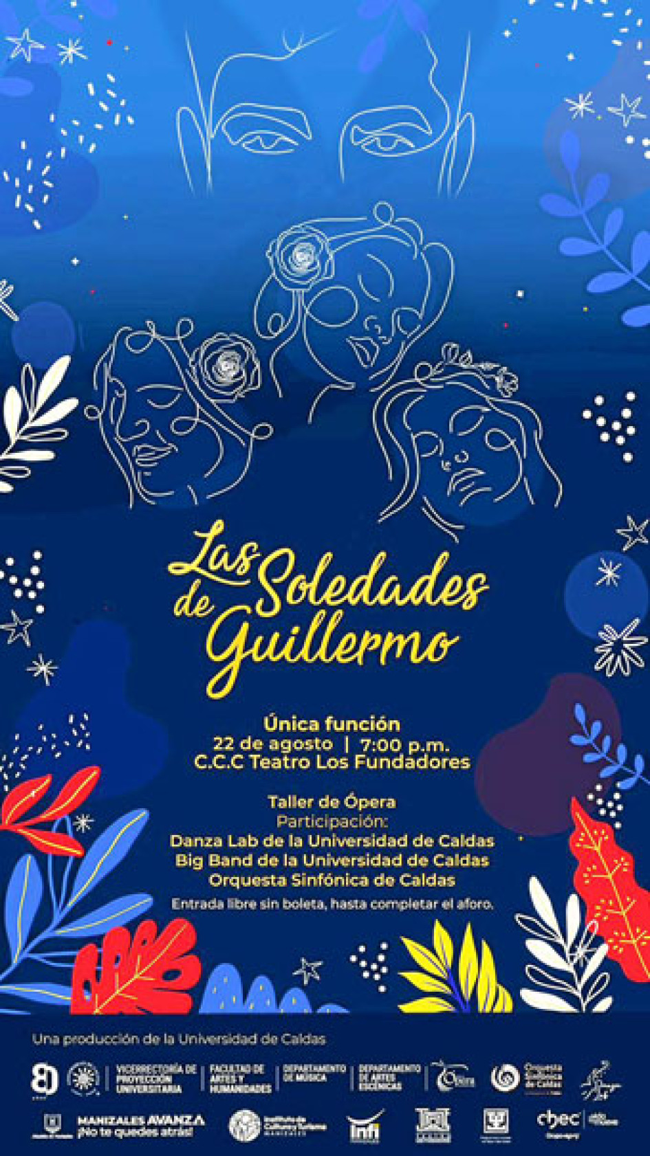 Las soledades de Guillermo se presentará hoy a partir de las 7:00 p.m. en el Teatro Los Fundadores.
