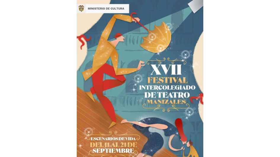 Póster oficial del Festival Intercolegiado de Teatro de Manizales 2023