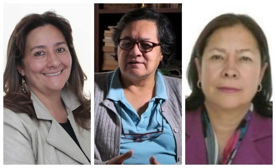 Las abogadas Ángela María Buitrago Ruiz (izquierda), Amelia Pérez Parra (centro) y Amparo Cerón Ojeda integran la terna para sustituir a Francisco Barbosa como fiscal General de la Nación.