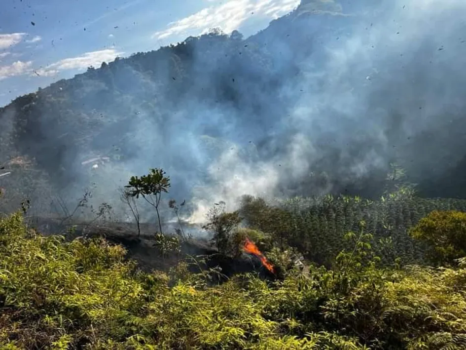 Incendio en la vereda La Playa de Marquetalia (Caldas). 