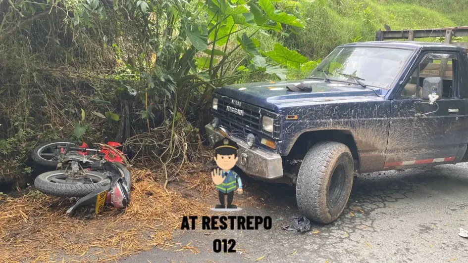 Así quedaron los automotores tras el accidente de tránsito en la vereda Danta de Neira.