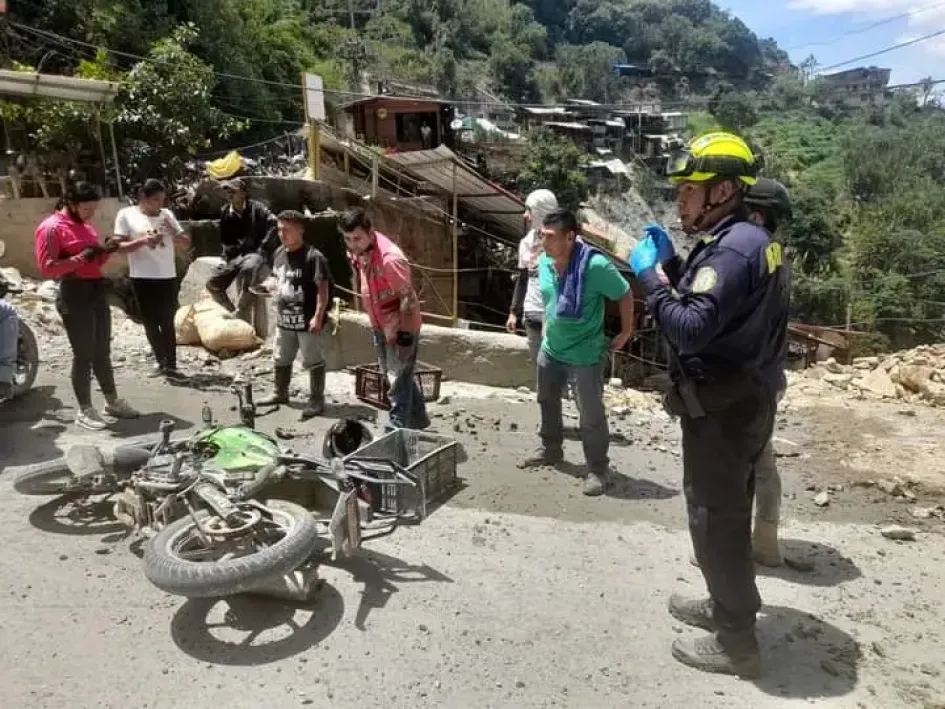 El sitio donde ocurrió el incidente en Marmato. 