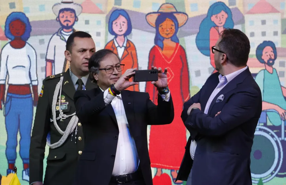 El presidente de Colombia, Gustavo Petro, ayer en la instalación del Comité Nacional de la Participación - instancia transitoria de la Mesa de Diálogos de Paz, en Bogotá.