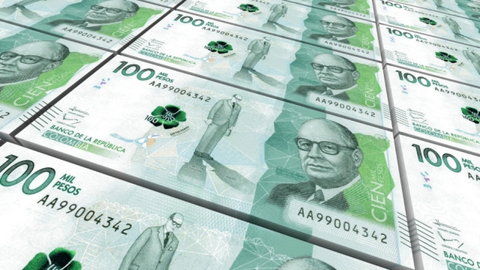 Billetes de 100.000 pesos colombianos.