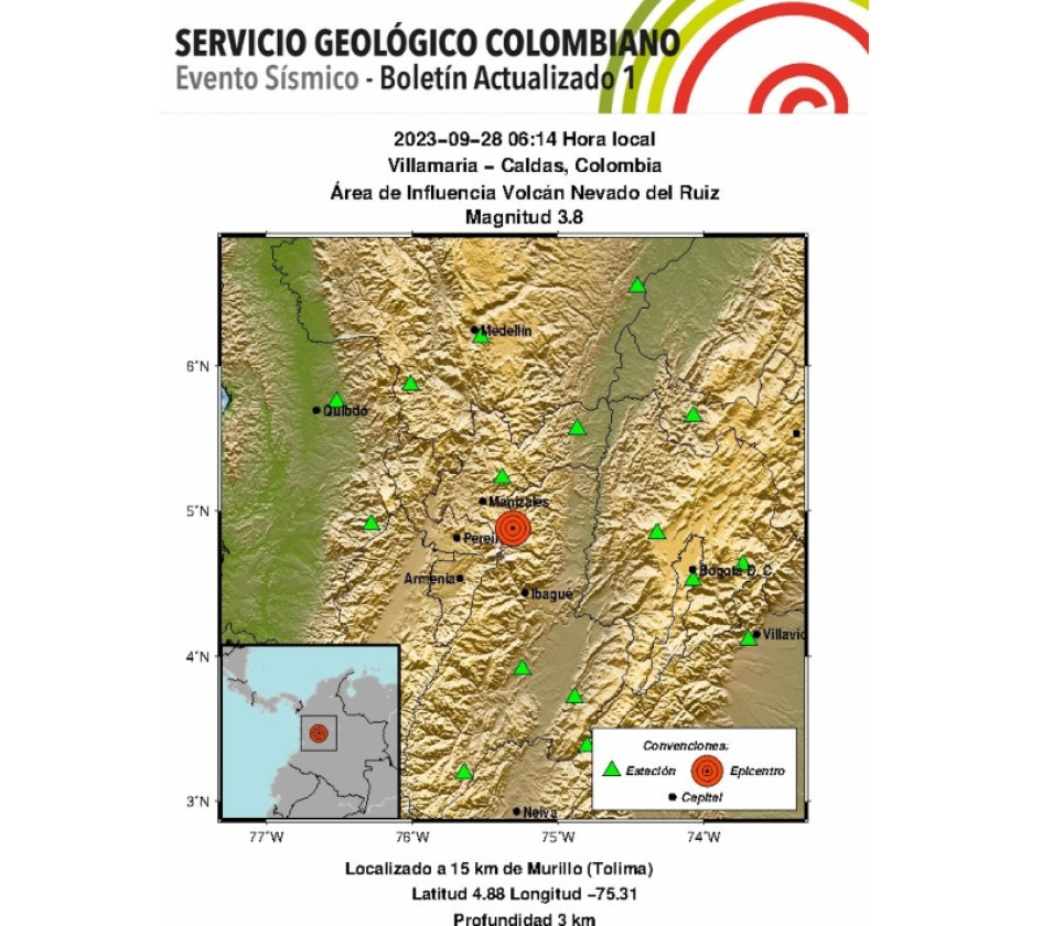Sismo en Villamaría