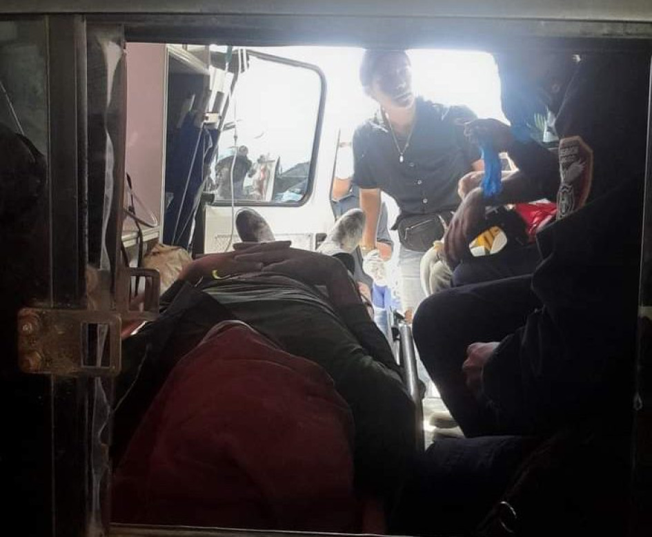 El minero fue trasladado al Hospital San Antonio de Marmato.