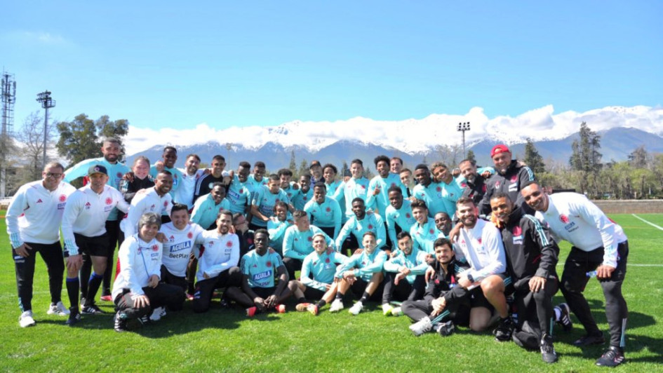 La Selección Colombia durante su entrenamiento en Chile. 