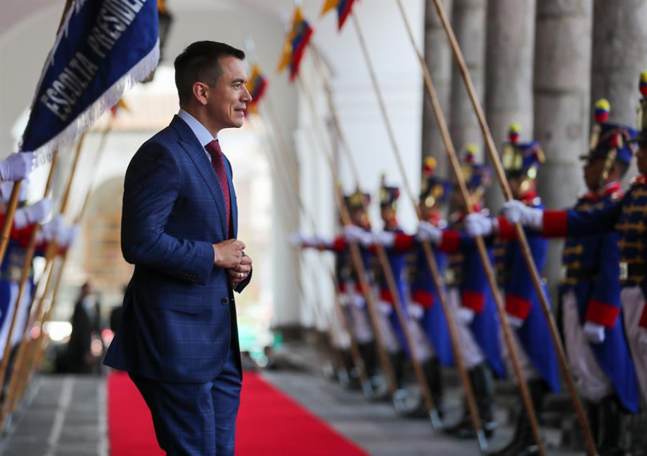 El presidente electo de Ecuador Daniel Noboa el pasado 17 de octubre durante su llegada al Palacio de Gobierno en Quito. 