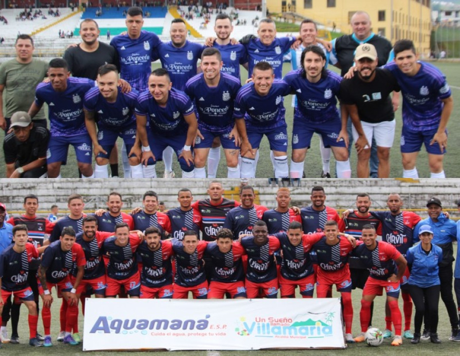 La Salsoteca La Ponceña (arriba) y La Aurora Míster Chavito ABC Jurídicas Quiñones se enfrentarán este domingo, a las 3:00 p.m., por el título en el Polideportivo de Villamaría.