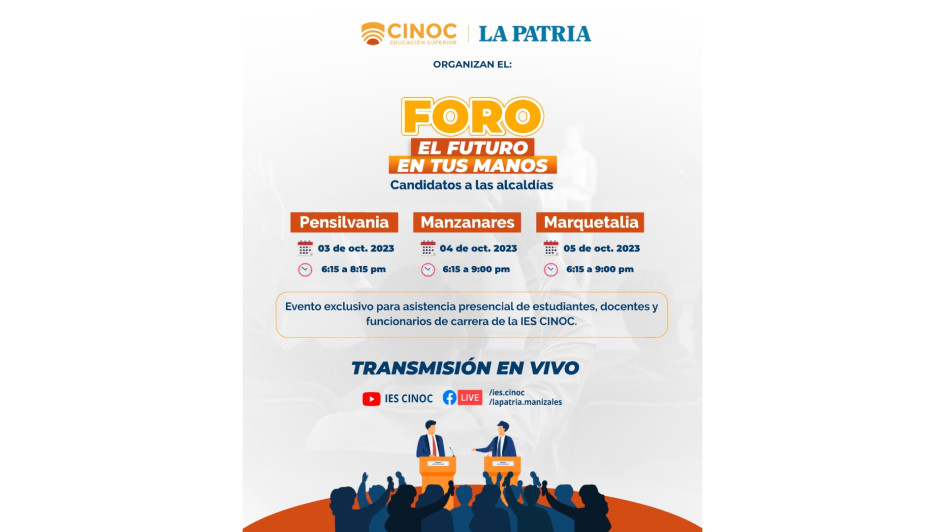 'El futuro está en tus manos' es el nombre del encuentro que tendrán este martes, de 6:15 p.m. a 8:15 p.m., los candidatos en Pensilvania para hablar de educación.