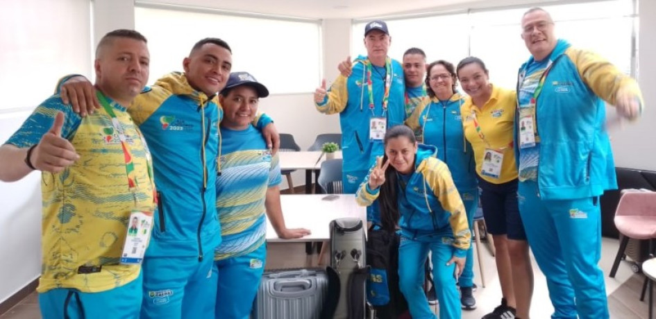 El equipo caldense de billar en los Juegos Nacionales.