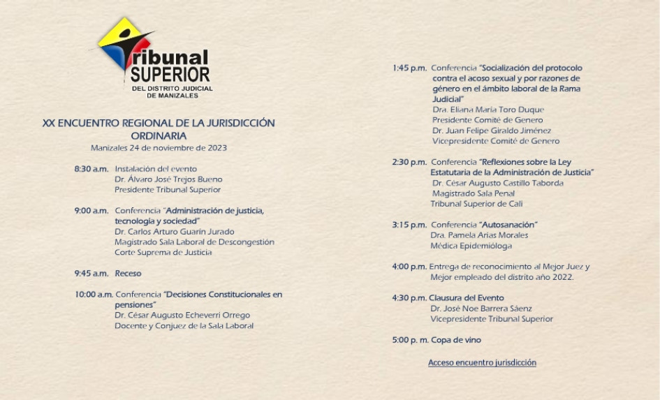 Este viernes hablarán de derecho y justicia en Manizales