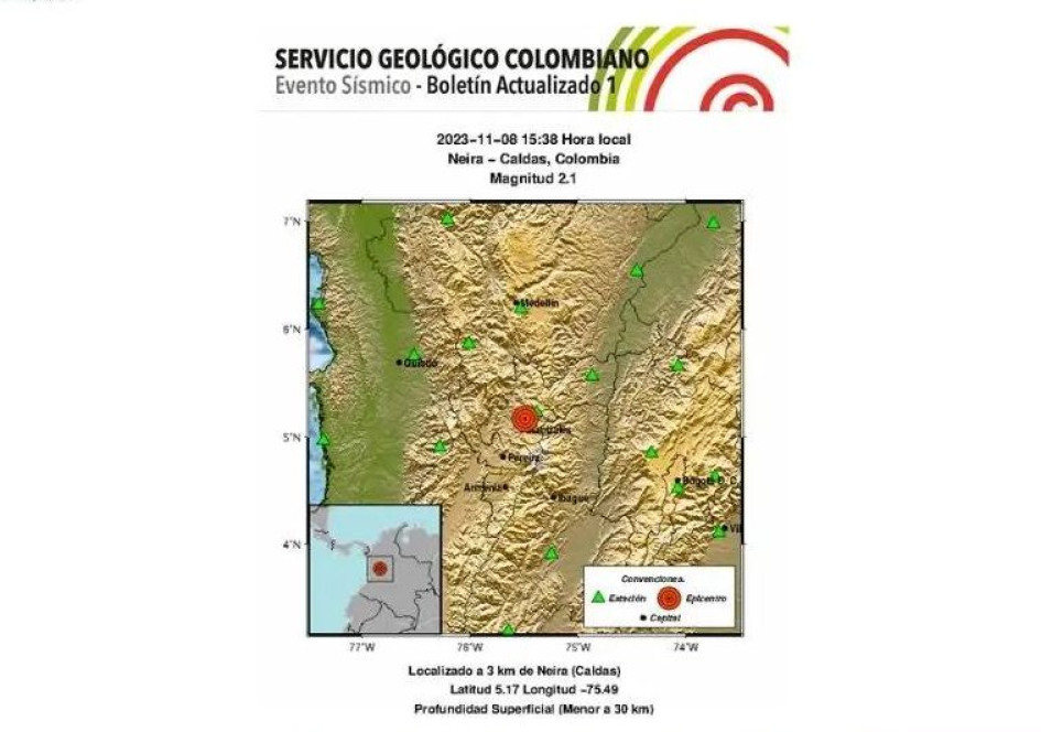 Sismo de 2,1 de magnitud en Neira