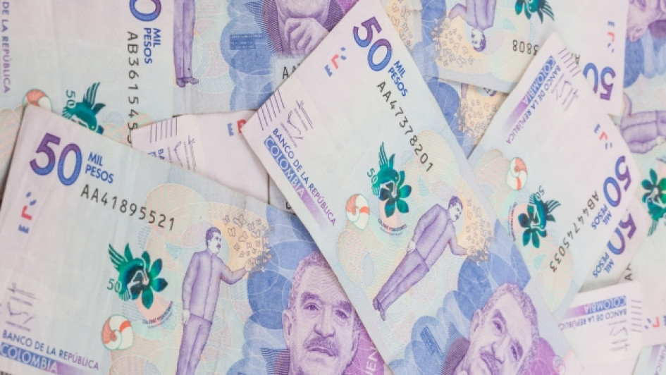 Billetes de 50 mil pesos colombianos.