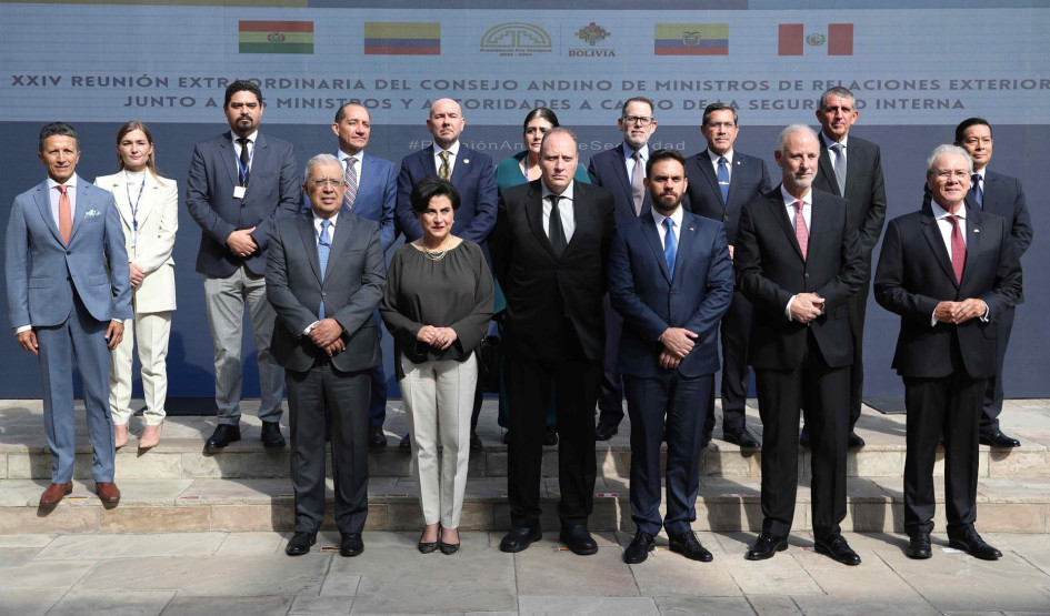 Ministros de Relaciones Exteriores y de seguridad de la Comunidad Andina. 