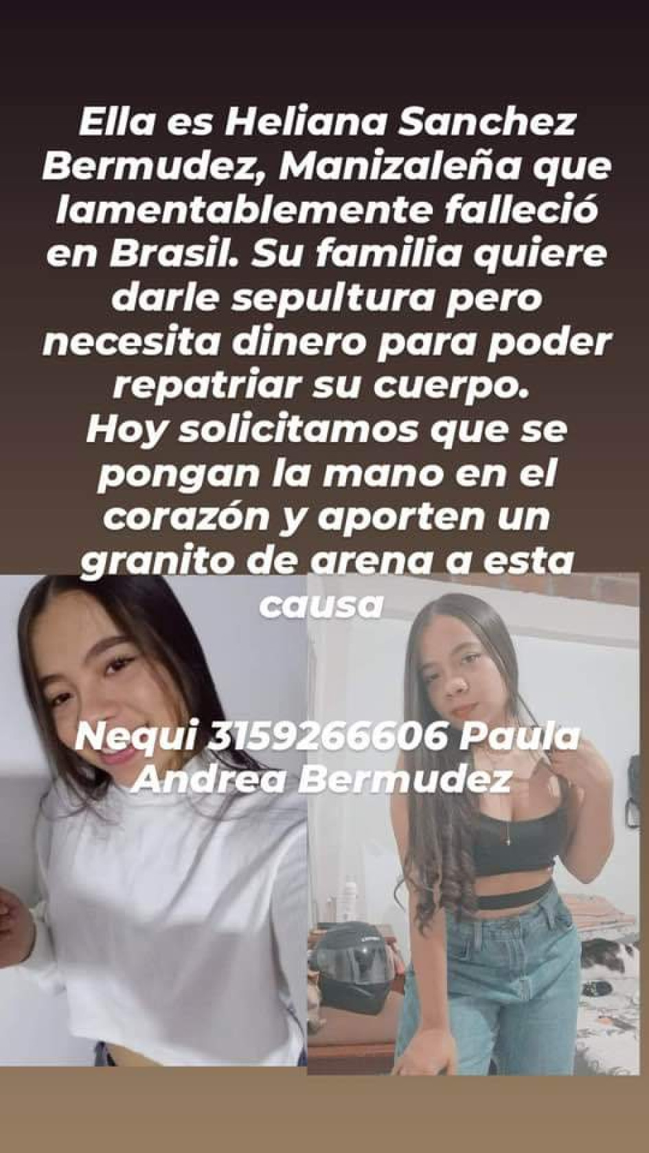 Mensaje de la familia.