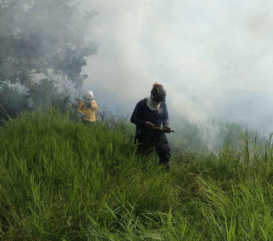 La conflagración se originó en la vereda El Retiro. El Cuerpo de Bomberos Voluntarios de Anserma extinguió las llamas.