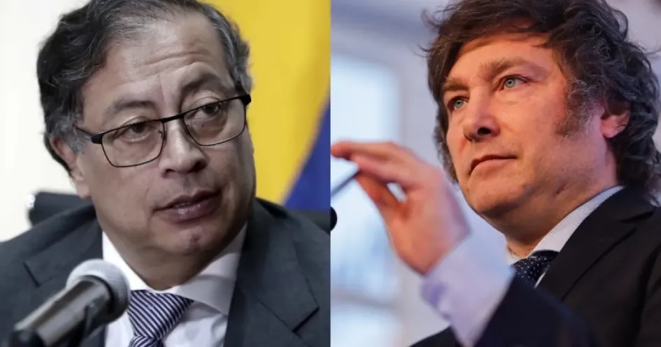 Las relaciones tirantes se mantienen y aumentaron con las declaraciones de Milei este fin de semana. En la foto, los presidentes de Argentina, Javier Milei (derecha), y de Colombia, Gustavo Petro.