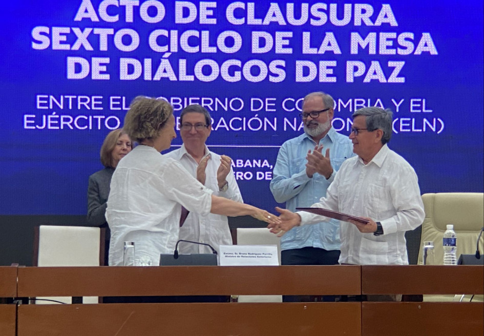 Acto de clausura del sexto ciclo de diálogos de paz entre el Gobierno nacional y el Eln.