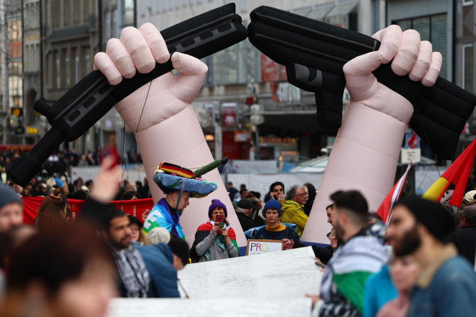 Protestas a las afueras de la Conferencia de Seguridad de Múnich