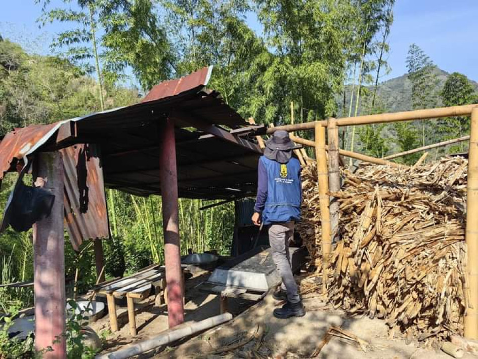 Uno de los cinco trapiches paneleros afectados por un vendaval este lunes. 
