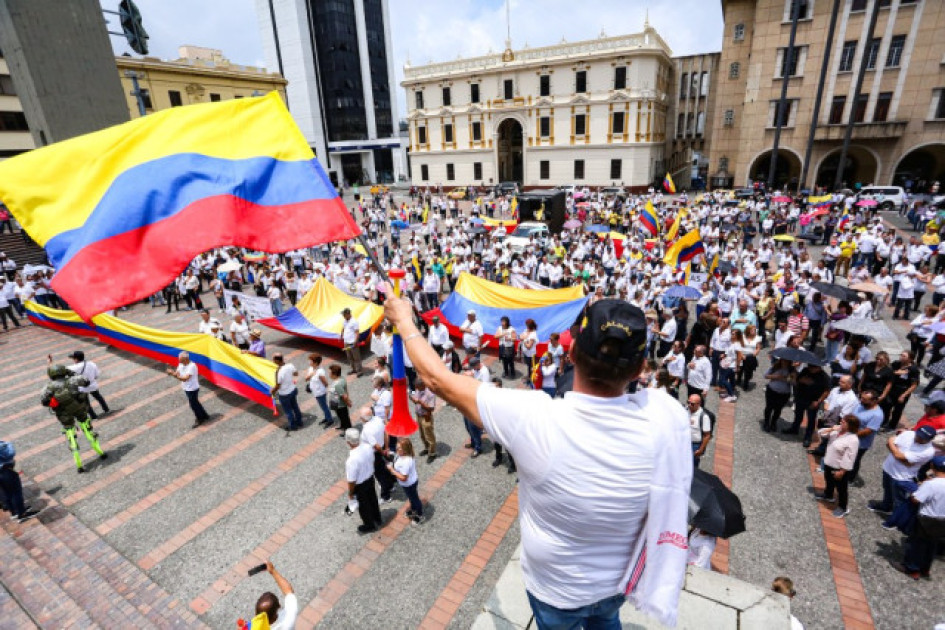 Esta es una imagen de la marcha realizada en la ciudad en marzo de este año contra Petro.