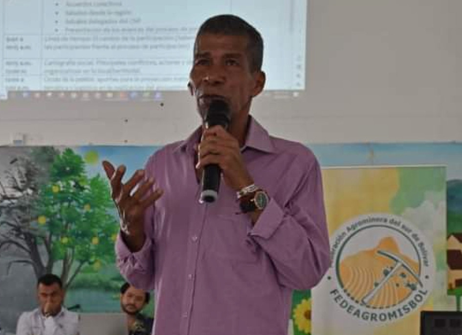 Narciso Beleño, líder social asesinado en el departamento de Bolívar.