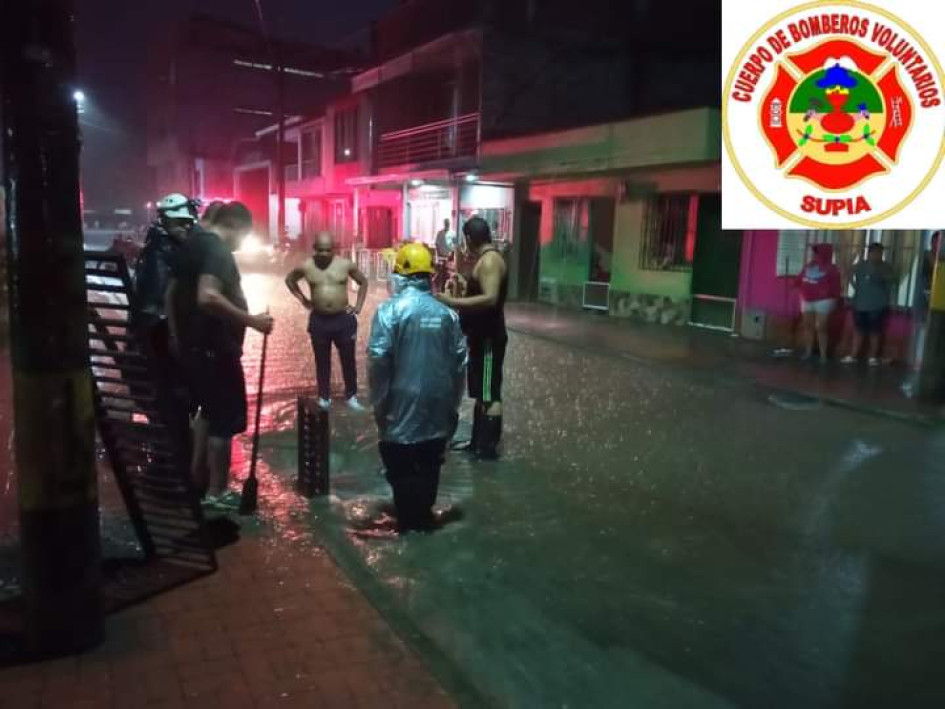 Las fuertes lluvias de ayer afectaron la zona urbana de Supía.