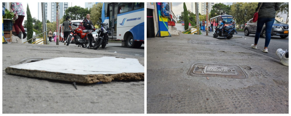 ANTES. Así estaba el medidor con un pedazo de madera encima.  AHORA. Actualmente se encuentra con la tapa correspondiente.