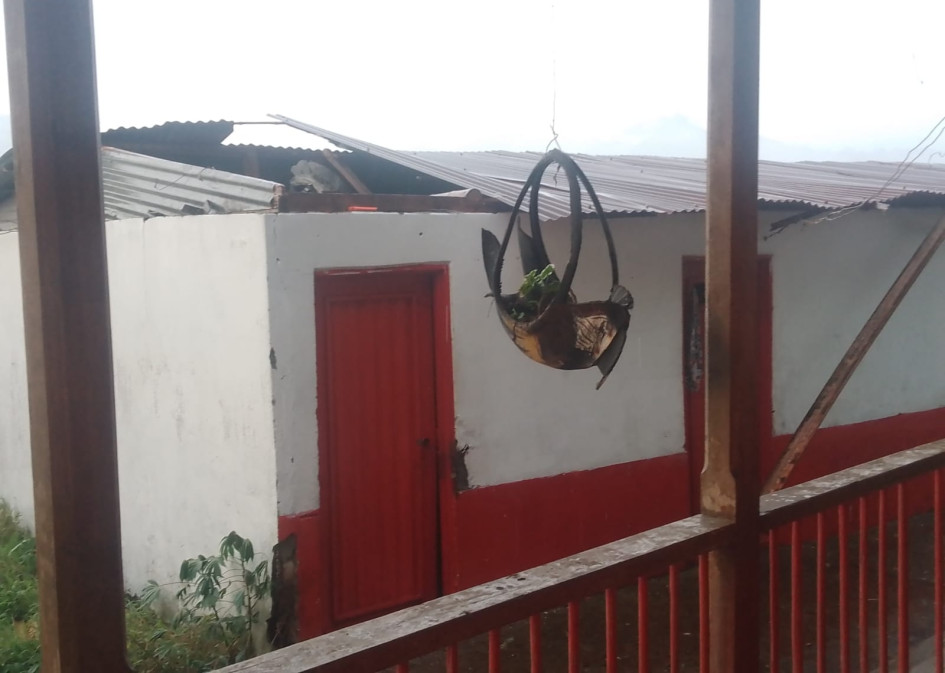 Casa afectada por vendaval en Aranzazu (Caldas).