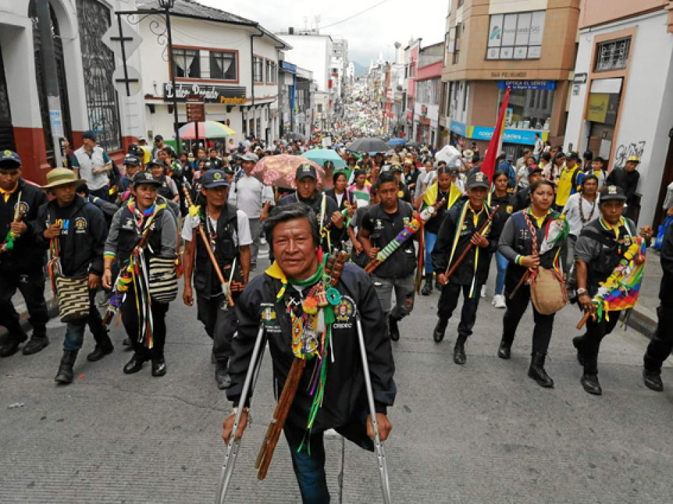 Fotos | Freddy Arango |LAPATRIA Las comunidades indígenas y representantes del Consejero del Consejo Regional Indígena de Caldas (Cridec) acompañaron ayer la marcha en Manizales.