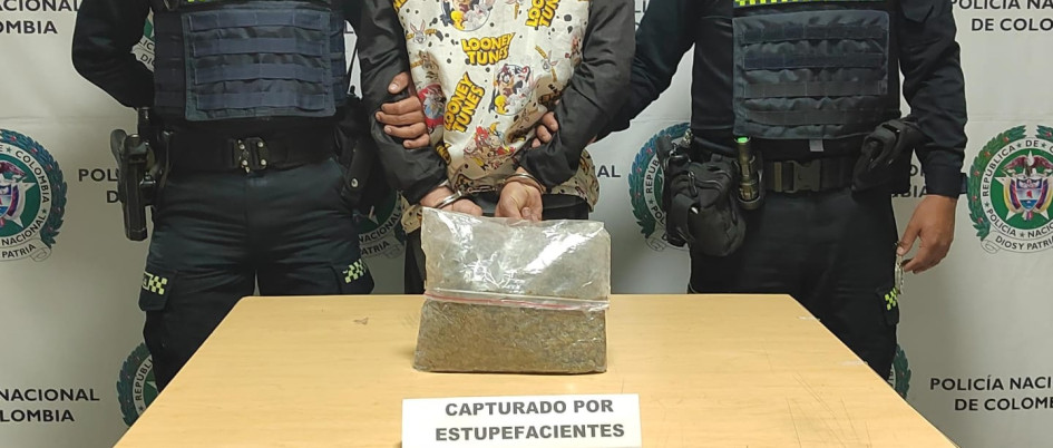 El joven de 18 años fue capturado con 500 gramos de marihuana.