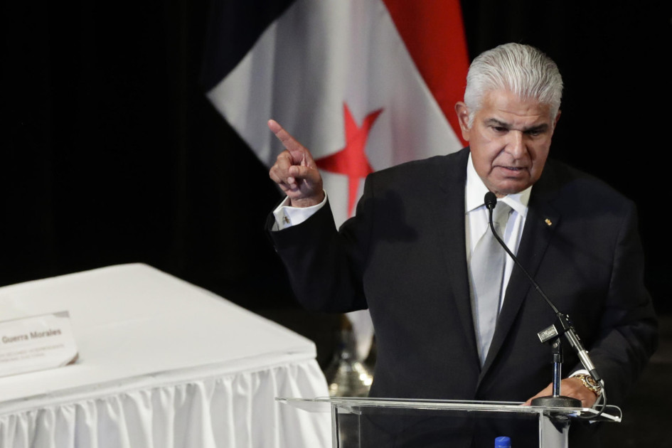 José Raúl Mulino habla en el acto donde fue proclamado como presidente electo