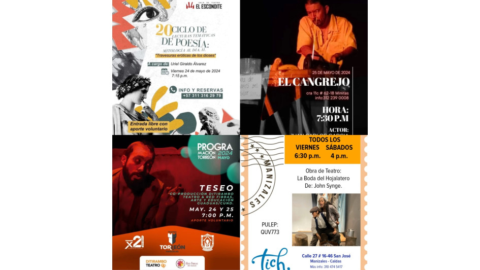 Programación cultural para el fin de semana. 