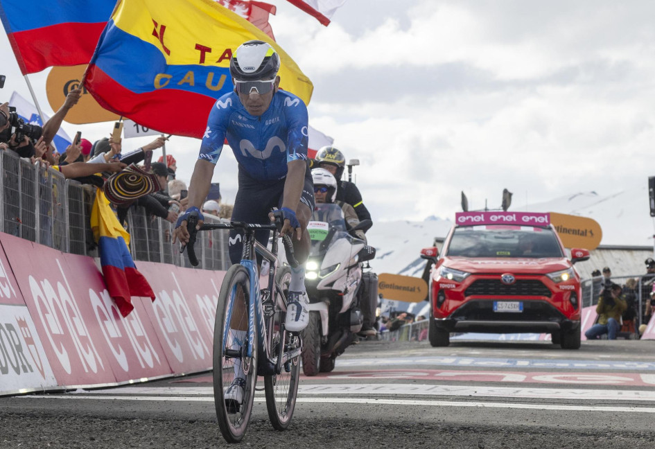 El ciclista boyacense Nairo Quintana llegó en el segundo lugar a la meta en la etapa reina del Giro de Italia 2024.