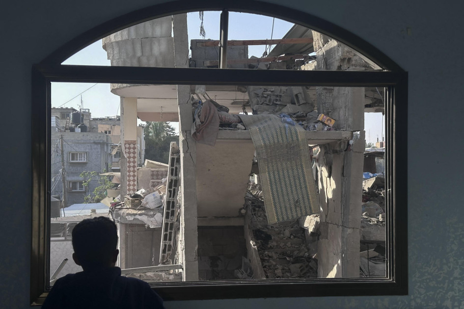 Vista del bombardeo de la casa de la familia Shain, de la que murieron al menos siete personas, seis de ellos menores de edad