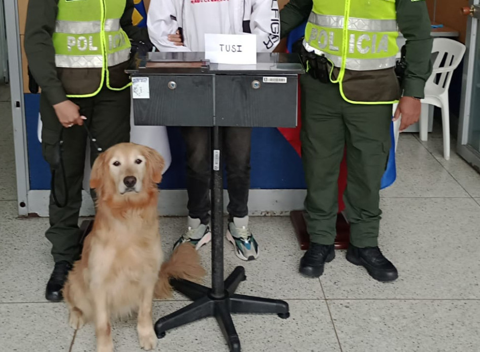 Las unidades caninas permitieron identificar a dos ciudadanos que transportaban droga.