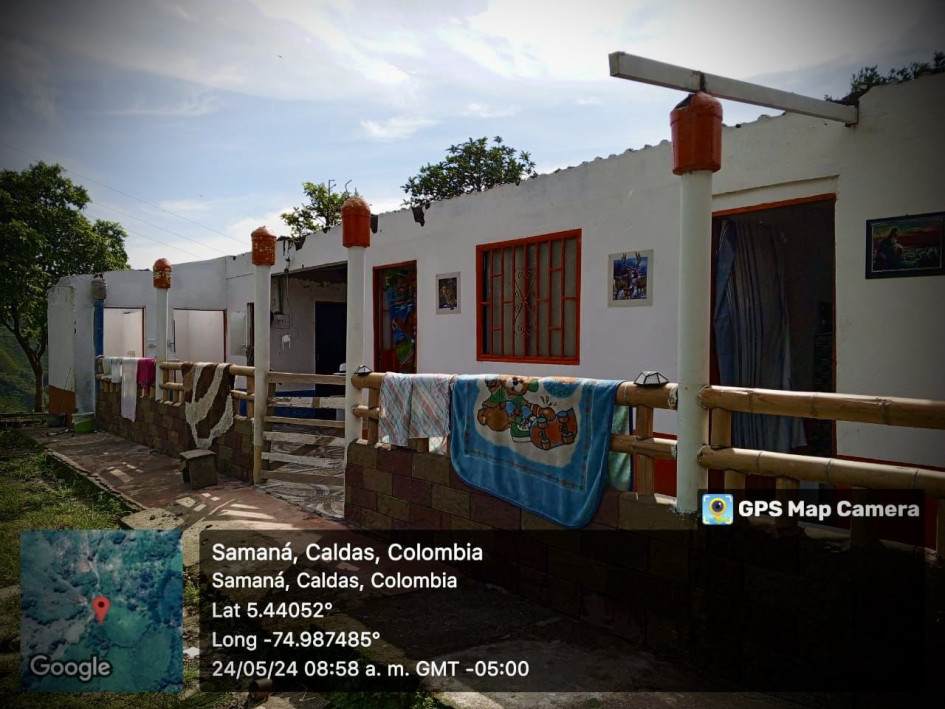 Vivienda afectada por vendaval en la vereda Tesoritos de Samaná (Caldas). 