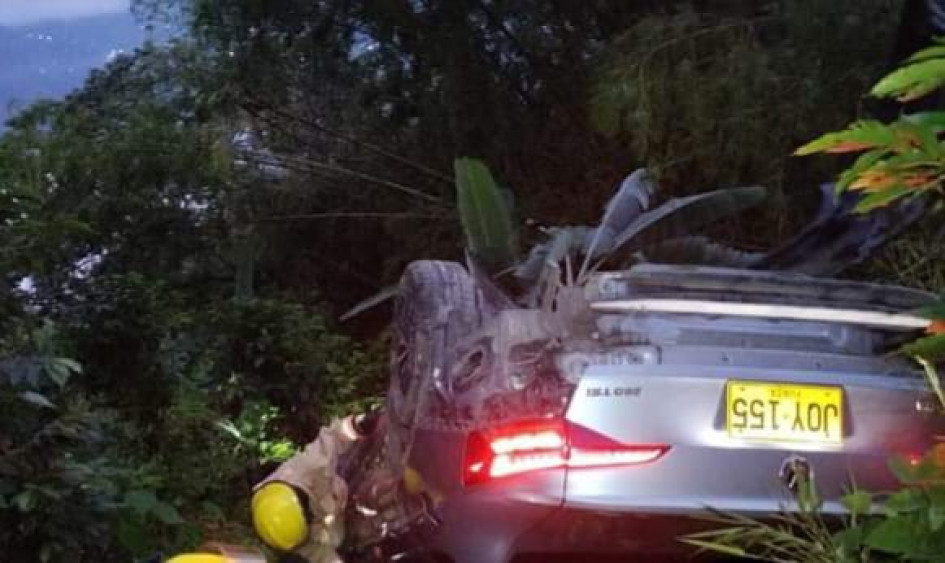 Una persona salió lesionada luego de que el carro en el que viajaba se salió de la vía en la vereda San Martín de La Merced (Caldas) en la madrugada de este sábado.