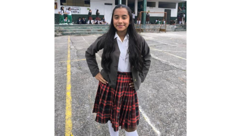 Luciana Castañeda Grajales, estudiante de la Institución Educativa Nuestra Señora del Rosario de Neira.