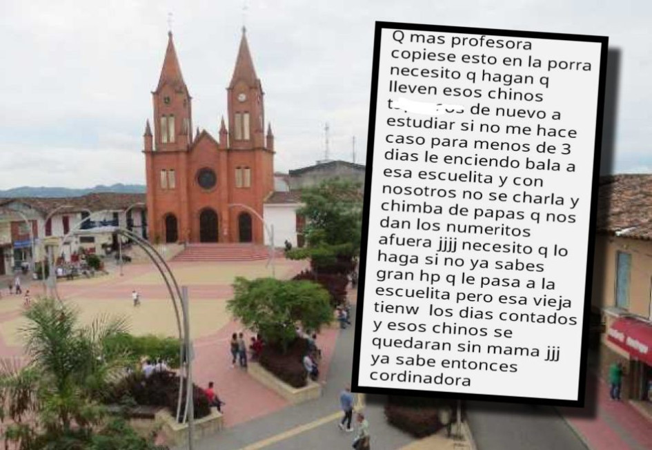 Así eran los mensajes que enviaban en Anserma para extorsionar a docentes y familiares. 