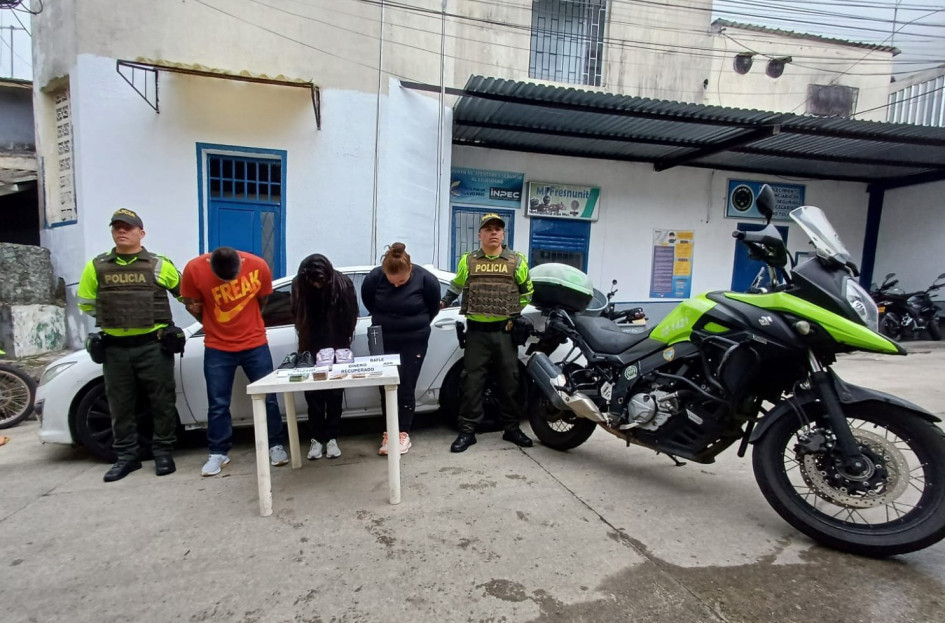 Los tres capturados en Flandes (Tolima). 