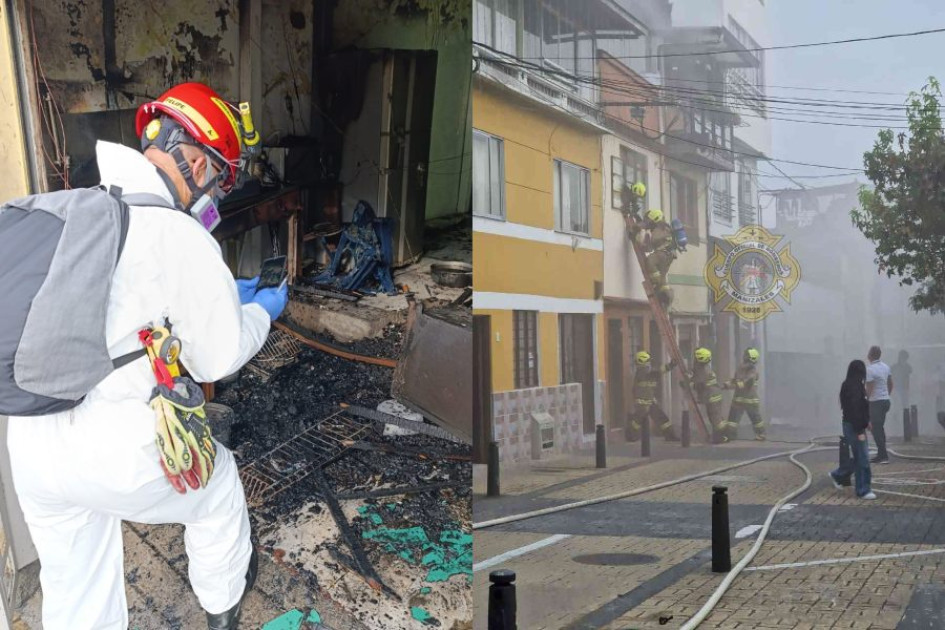 El incendio ocurrió en una cafetería en la calle 33 carrera 21 de Manizales.