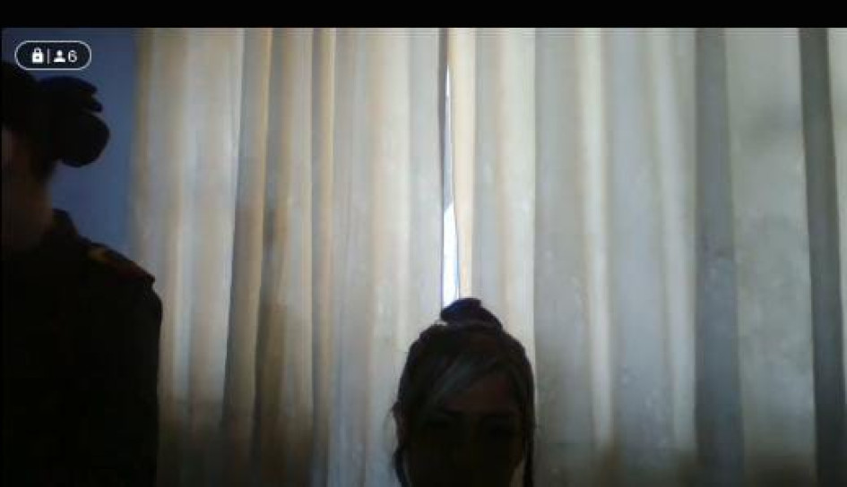 La procesada, en la audiencia. No se muestra porque no aceptó cargos.