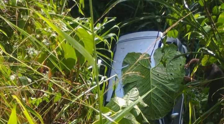 El sitio del accidente en la vía Aranzazu - Neira.