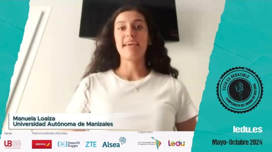 El video del discurso con el que está compitiendo la manizaleña. 