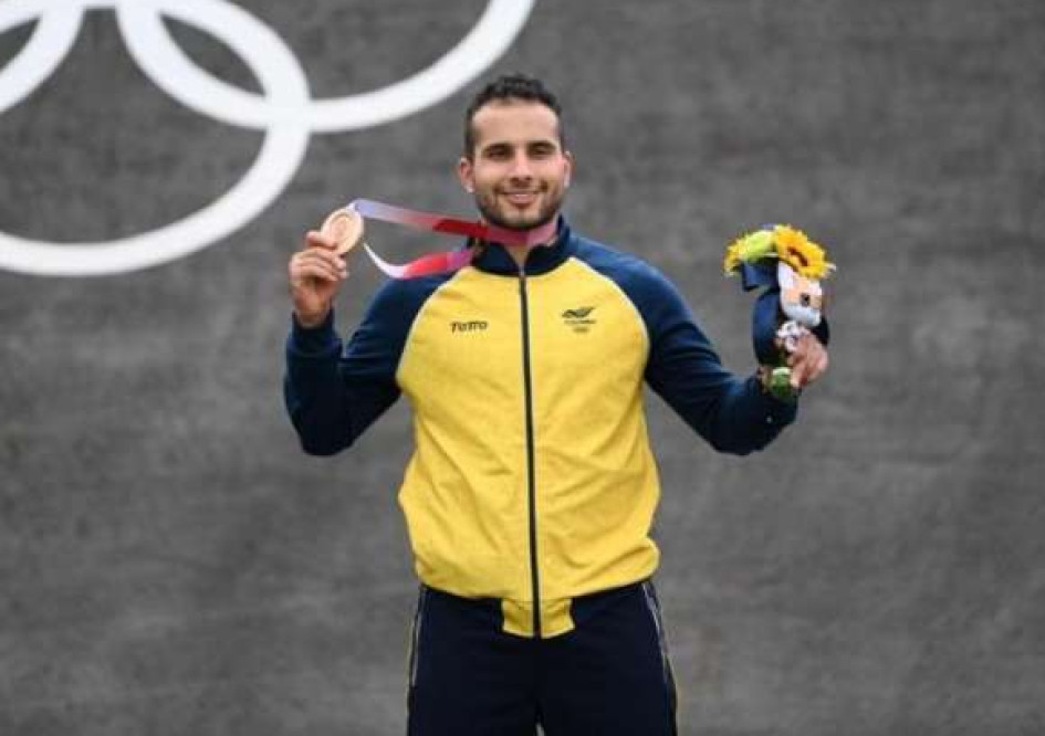 Carlos Ramírez, de BMX, ganó su segunda medalla olímpica en Tokio 2020.